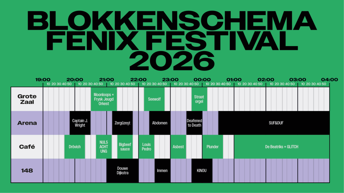 Blokkenschema Fenix Festival